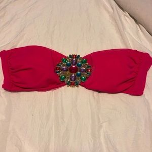 Jewel bandeau swim top